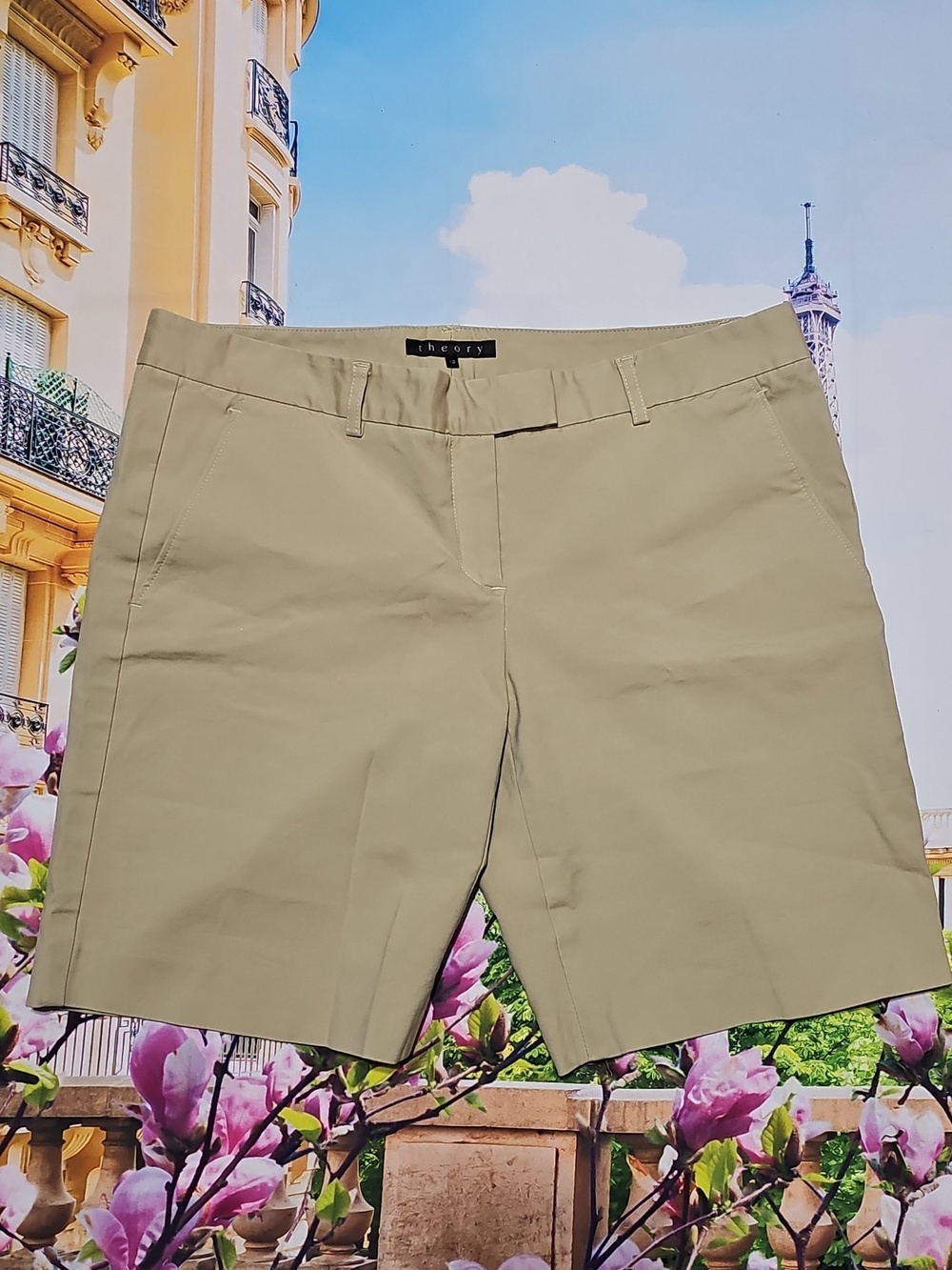 Theory Tan Khaki Chino Shorts Size 12